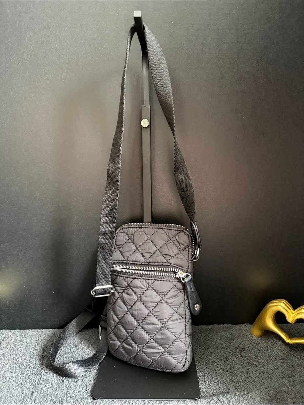 Sondra Roberts Quilted Mini Crossbody Bag - Black